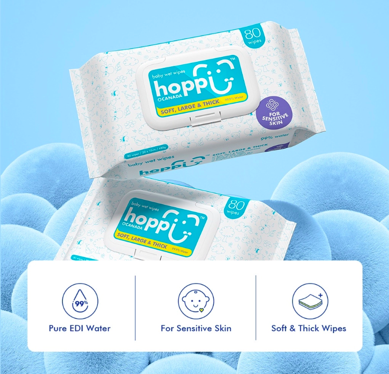 hoppi baby natural wet wipes tissue 宝宝安全湿巾 tisu basah